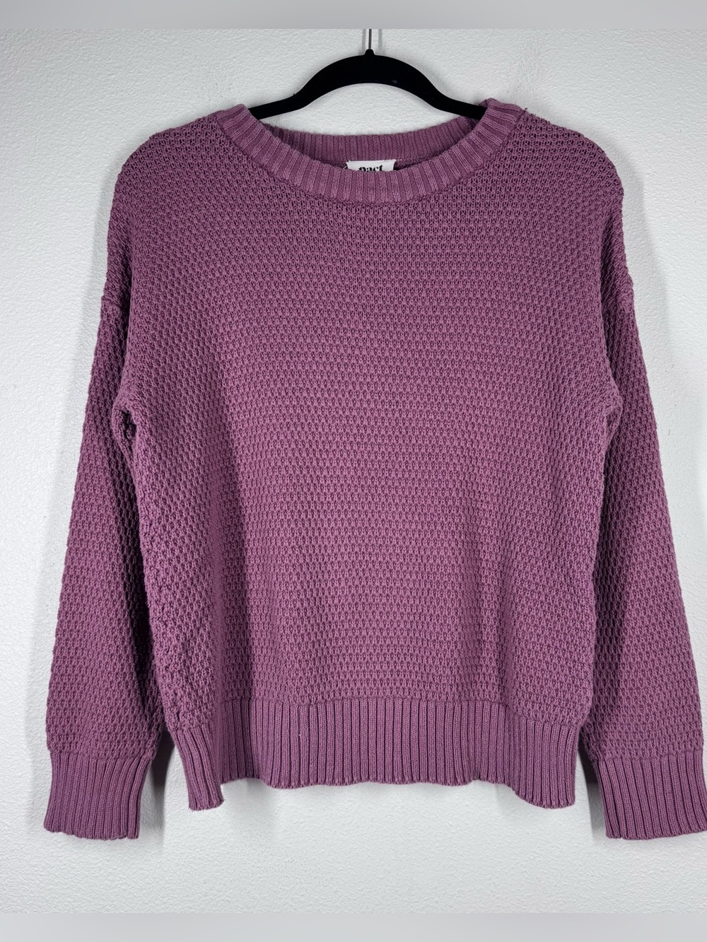 Pact Knit Organic Cotton Crewneck Sweater Mauve Women’s Size Small